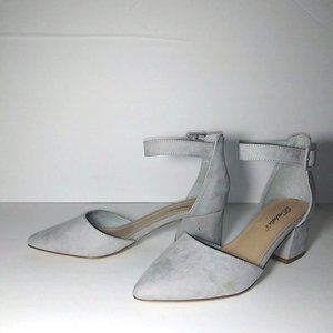 Breckell's Gray Ankle Strap Shoes Size 8.5